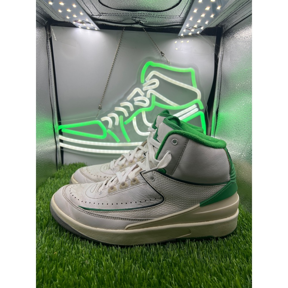 Jordan 2 Retro White Varsity Green High Top Sneakers Shoes Men's Size‎ 8